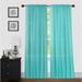 Sapphire Home 2 Panels Window Sheer Curtains 54 x 108 Inches 108 Total Width Voile Panels for Bedroom Living Room Rod Pocket Decorative Curtains Solid Sheer 108 Turquoise
