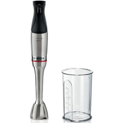 BOSCH Stabmixer "ErgoMaster Serie 6 MSM6M810, 4 Klingen, Mixfuß Edelstahl, schwarz", schwarz (edelstahl, schwarz), B:6cm H:39,5cm T:7,8cm, Mixer, Becher, großer Bedienhebel, Keramikkupplung, 10 J Motorgarantie Image