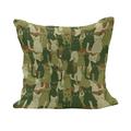 Camo Fluffy Throw Pillow Cushion Cover Kitten Silhouette Protective Cat Theme in Jungle Colors Animal Silhouettes Decorative Square Pillow Case 26 x 26 Green Dark Green Cream by Ambesonne