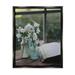 Stupell Industries Delicate White Flowers Cottage Window Book Pages Photograph Jet Black Floating Framed Canvas Print Wall Art Design by Claire Brocato