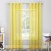 No. 918 Calypso Voile Sheer Grommet Curtain Panel 59 x63 Lemon Yellow