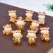 XWQ Cute Gold Ox Ornament Resin DIY Animal Figurines Car Desktop Decoration Gift