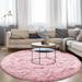 DweIke Round Rug for Bedroom Super Fluffy Circle Rugs for Baby Nursery Furry Carpet for Children Kids Room Cute Soft Shaggy Area Rug for Girls Home Decor For Dorm 6 x6 Pink