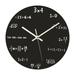 Black Wall Clock 12 Inch Math Teaching Style Clock Battery Operated Quartz Silent Non Ticking Wall Clocks for Classroom Bedroom Study Room