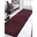 2 ft. 8 in. x 10 ft. Hand Knotted Gabbeh Silk Mix Solid Runner Rug Brown