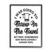 Stupell Industries Throw In The Towel Humorous Laundry Joke Text Phrase Graphic Art Black Framed Art Print Wall Art Design by Lettered and Lined