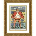 Kazimir Malevich 17x24 Gold Ornate Framed and Double Matted Museum Art Print Titled - Look Look Near the Vistula. the German Bellies Are Swelling Up. so They Don t Feel so Good (1914-1915)