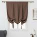 CUH Thermal Insulated Blackout Curtain - Bathroom Roman Curtain Brown Tie Up Shade for Small Window Girls Room Window Valance Balloon Blind Rod Pocket 1-Panel (30 x 54 Inches Long)