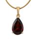 IJ INSPIRING JEWELLERY Garnet Teardrop Pendant Necklace 925 Sterling Silver Garnet Gold