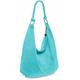 Women Soft Slouch Genuine Italian Suede Light Weight Large Shopper Tote Handbag With Ring Buckle Handle (Turquoise)