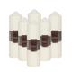 Church Pillar Candles - Unscented Overdipped White Candles with Long Burning Times of 150 Hours, 24 cm Tall (Pack of 6)