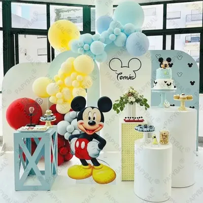 Disney-Kit de ballons en aluminium TureMouse arc de chiffres bleus guirxiété pour baby shower