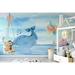 GK Wall Design Cartoon Sea Elephant w/ Cute Whale 6.25' L x 112" W Paintable Wall Mural Vinyl | 55 W in | Wayfair GKWP000250W55H35_V