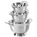 Oster Metaline 3 Piece Kitchen Colander Set In Silver Stainless Steel/Metal in Gray | 7.5 H x 13 W x 13 D in | Wayfair 950118822M