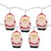 10-Count Santa Claus Christmas Light Set, 6ft Green Wire