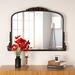 House of Hampton® Euri Arch Wall Mirror Vintage Wall Mirror Decorative Mirrors Resin in Black | 25.6 H x 35 W x 1.77 D in | Wayfair