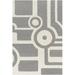 White 36 x 24 x 0.47 in Area Rug - Orren Ellis Rectangle Zini Abstract Hand Tufted Wool Area Rug in Gray Wool | 36 H x 24 W x 0.47 D in | Wayfair