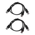 2X USB 2.0 Type A Male to Dual USB A Male y Splitter Cable Cord Black