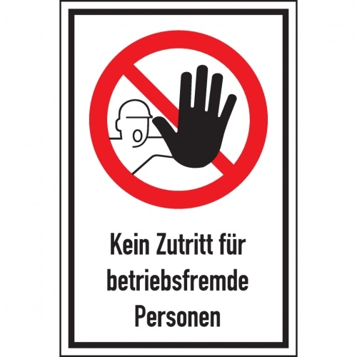 Schild I Verbots-Kombischild Kein Zutritt f.betr.fremde Personen, Aluminium, 400x600mm Image