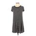 Forever 21 Casual Dress - Shift Crew Neck Short sleeves: Black Print Dresses - Women's Size Small