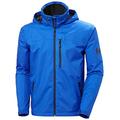 Helly Hansen Men's Hooded Crew Midlayer Fleece Lined Waterproof Windproof Rain Jacket, 606 Deep Fjord, S