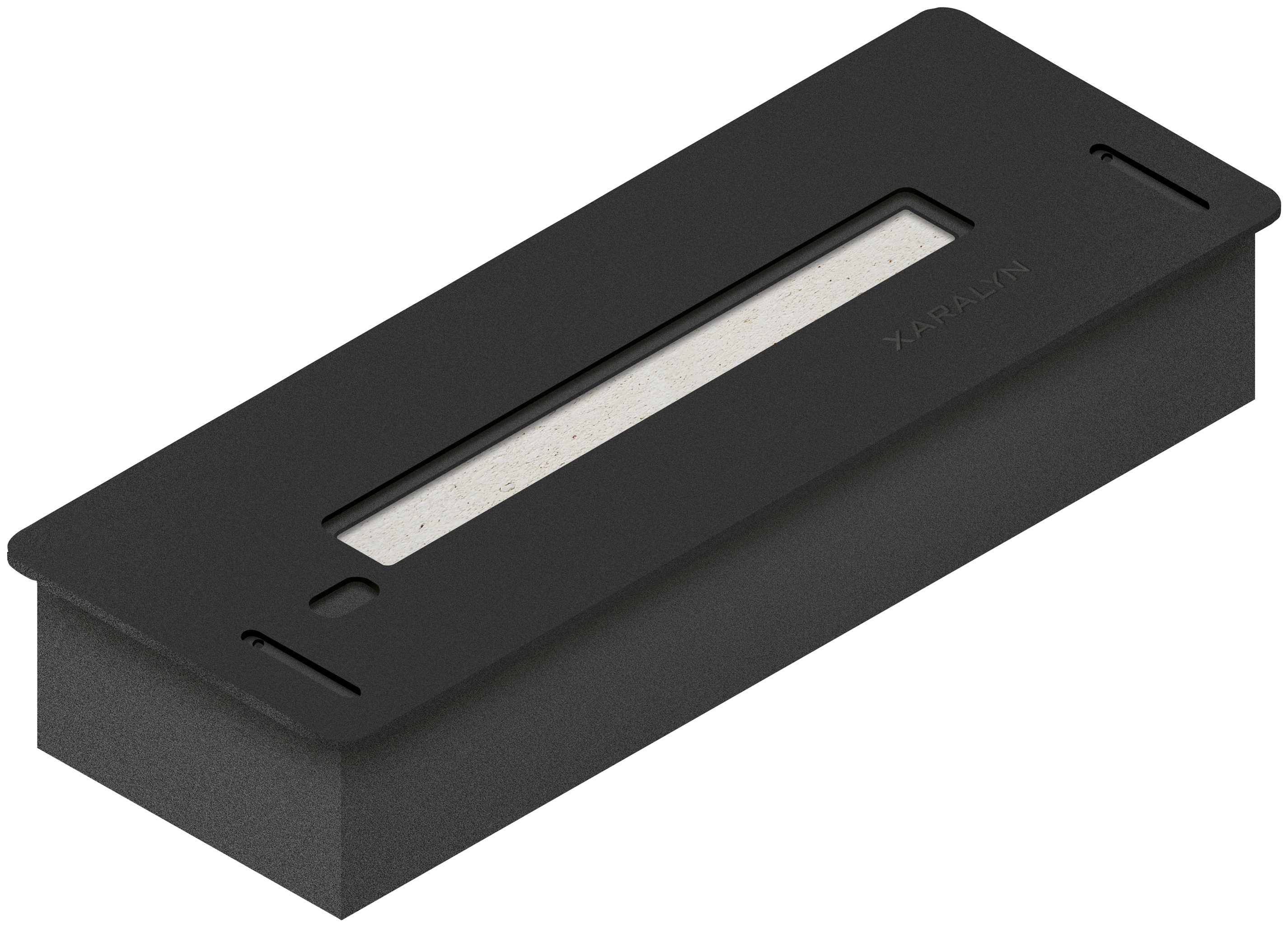 Echtfeuer-Dekokamin XARALYN "Brenner 4114LB", schwarz, B:41cm H:8cm L:14cm, Edelstahl, Dekokamine