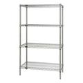 4- Shelf Chrome Wire Shelving Starter Kit - 14 x 36 x 74 in.