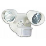 White Twin Head Halogen Security Light