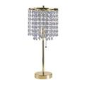 HomeRoots 468594 20 in. Modern Tall Crystal Chandelier Lamp Gold