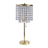 HomeRoots 468594 20 in. Modern Tall Crystal Chandelier Lamp Gold