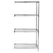 Stainless Steel Wire Shelving Add On Unit with 4 Shelves - 18 x 36 x 63 in.