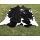 Black and White Cowhide Rug-Cowhide Rug-Handmade Rug-Ottoman Rug-Soft Carpet Cowhide-Brindle Cowhide-Dinning Rug-Large Cowhide-UK Cowhide