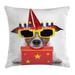 Ambesonne Party Dog w/ Sunglasses Square Pillow Cover Polyester | 24 H x 24 W x 2 D in | Wayfair min_34454_24x24