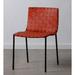 Williston Forge Bensonhurst Leather Weave Side Chair Faux Leather/Upholste/Metal in Red | 30 H x 18 W x 21 D in | Wayfair