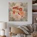 Wrought Studio™ Vintage Golden Fish Surrounded By Green Plants - Traditional Wall Art Décor - Natural Pine in White | 36 H x 36 W x 1 D in | Wayfair