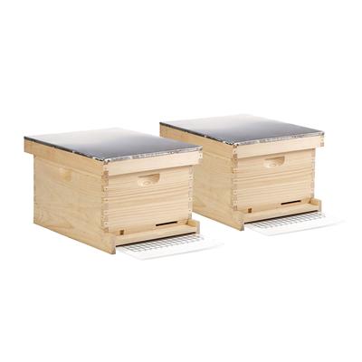 Little Giant 10-Frame Deluxe Assembled Backyard Pine Beekeeping Hive, 2 Pack - 28.5