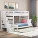 Twin over Twin/Full Bunk Bed with Twin Trundle with Stairway