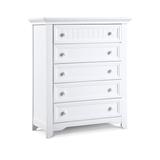 5 Drawer Chest Storage Cabinet Double Dresser White
