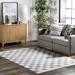 Blue/White 120 x 94 x 0.08 in Area Rug - Gracie Oaks Naya Checkered Machine Washable Area Rug Polyester | 120 H x 94 W x 0.08 D in | Wayfair