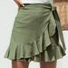 Mrat Skirt Athletic Skirts with Pockets Fashion Ladies Solid Ruffles Bandage Lace Up Short Skirt A-Line Pleated Pleated Tennis Skirt