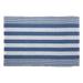 Stone Cabana Stripe Handwoven Recycled Yarn Rug 2X3 Ft Floor Coverings by DII in Blue