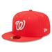 Men's New Era Red Washington Nationals Lava Highlighter Logo 59FIFTY Fitted Hat