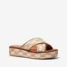 Michael Kors Shoes | Michael Kors Indira Logo Jacquard Platform Slide Sandal | Color: Cream | Size: 7