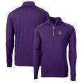 Men's Cutter & Buck Purple LSU Tigers Adapt Eco Knit Stretch Recycled Quarter-Zip Pullover Top