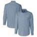 Men's Cutter & Buck Navy West Virginia Mountaineers Easy Care Stretch Gingham Long Sleeve Button-Down Shirt