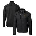 Men's Cutter & Buck Heather Charcoal Grambling Tigers Mainsail Sweater-Knit Full-Zip Jacket