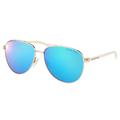 Michael Kors Accessories | Michael Kors Mk 5007 104525 Hvar Rose Gold Aviator Sunglasses Blue Mirror Lens | Color: Blue/Gold | Size: 59