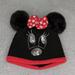 Disney Accessories | Disney Parks Minnie Mouse Sequin Pom Pom Knit Winter Hat Beanie | Color: Black/Red | Size: Osg