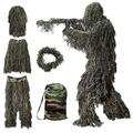 BRIUERG 5 in 1 Suit,3D Camouflage Hunting Apparel Including Jacket,Pants,Hood,Carry Bag for Adults Kids Youth