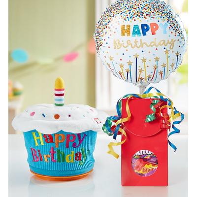 1-800-Flowers Birthday Delivery Animated Birthday Cupcake W/ Balloon & Candy